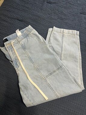 Banana Republic Light Blue Drawstring Denim Joggers